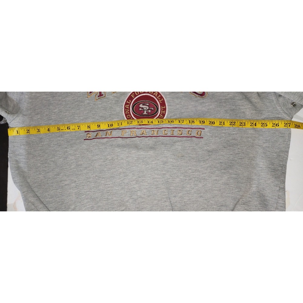 VTG Lee Sport 49ers Sweatshirt NFL Football V Neck Pullover Gray  XL -FLAWED - Picture 4 of 5